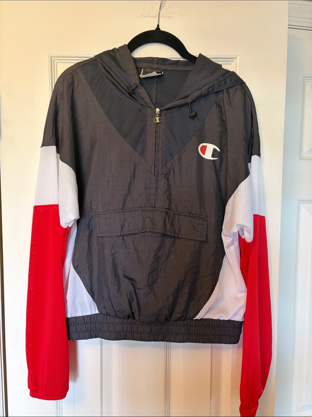 Champion Kids' Colorblock Jacket - Black/Red/White Size Medium Unisex